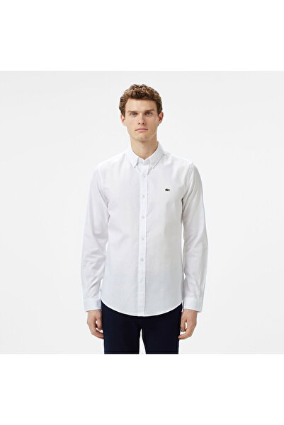 Lacoste Men's Slim Fit Buttoned Collar White Shirt