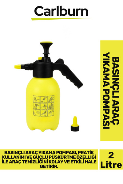Carlburn Özel Üretim Ergonomik Uzun Süreli Ayarlanabilir Püskürtmeli Basınçlı 2 Litre Araç Yıkama Pompası
