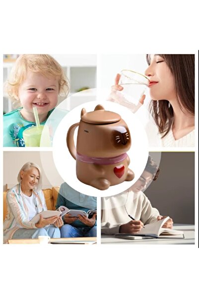 hediyeconcepti كوب كابيبارا لطيف، كوب على شكل قلب كابيبارا، كابيبارا كرتوني، حيوان مضحك