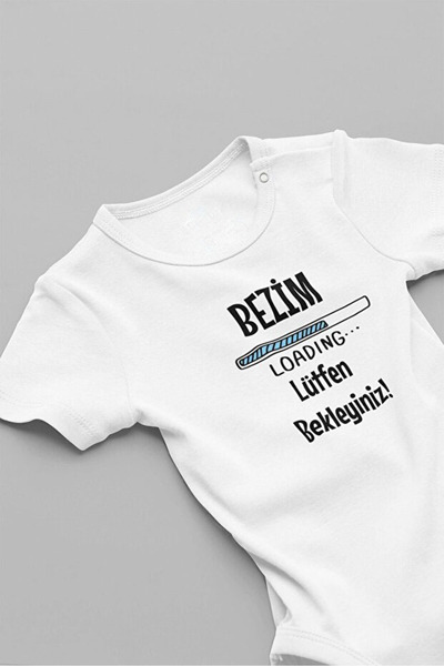 EYDUBABY Bezim Doluyor Lütfen Bekleyin Printed Snap Fastener Baby Bodysuit