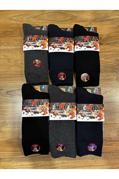 Dündar Чоловічі зимові комфортні термошкарпетки, упаковка з 6 пар