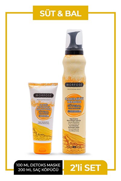 Morfose Süt+bal saç köpüğü+saç detoks maskesi
