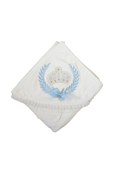 Gaye baby Prosop de baie pentru copii cu glugă, bumbac, 85x85 cm, Prince, alb...
