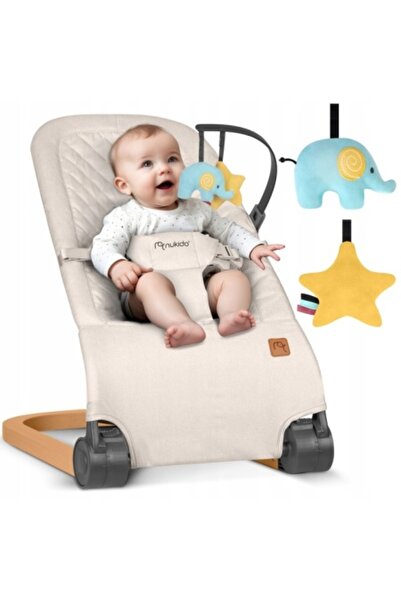 NUKIDO Children's rocking chair, toy bar, Adjustable backrest, Nukido, Beige