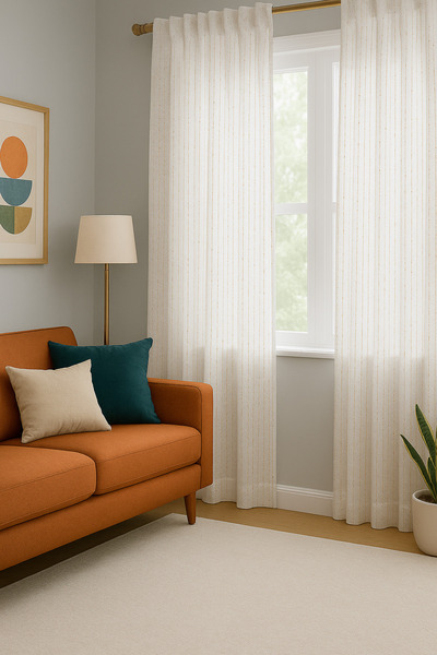 VELORİA HOME Işıltılı Gold Simli 1:3 Sık Pile Perde Modern Salon Odası