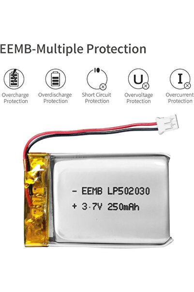 Generic بطارية ليثيوم بوليمر أيون قابلة لإعادة الشحن 3.7 فولت 250 مللي أمبير/ساعة 502030