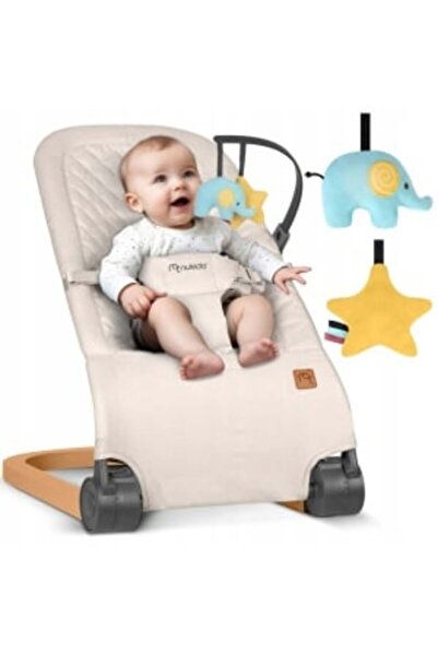 NUKIDO Children's rocking chair, toy bar, Adjustable backrest, Nukido, Beige