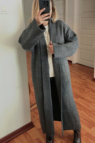 MADAMMERY Shawl Collar Thick Long Fit Cardigan