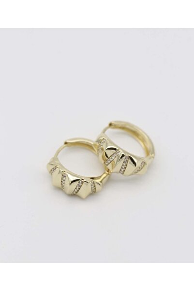 TUĞÇE TURAP 14K Çelik Taşlı Halka Küpe 2’li (17 mm)