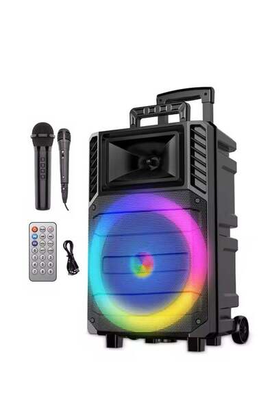 singe مكبر صوت لاسلكي بتقنية البلوتوث مع راديو FM، وفتحة ذاكرة TF، ومنفذ USB، ومدخل ميكروفون، وقابل لإعادة الشحن