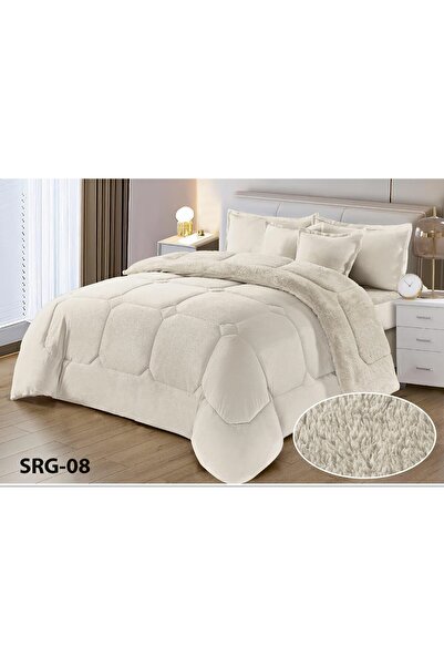 Moon 4-piece winter comforter set, soft velvet center filling with plain fur, double-sided, luxurious velvet material, quilt size 210*170