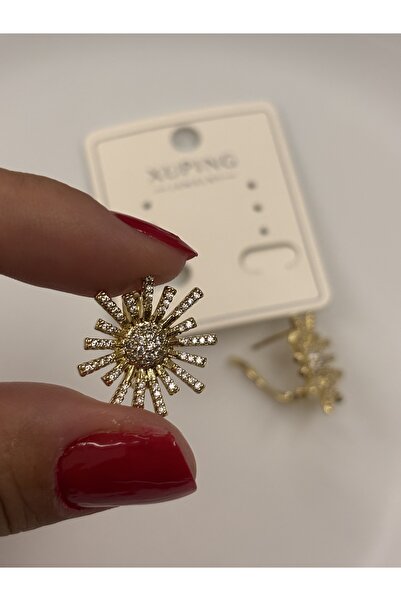 Butik XUping 14K Zirkon Taşlı Güneş küpe