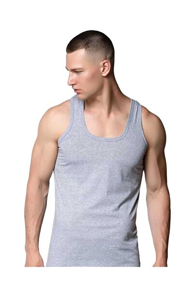 Sedef Yıldızı Gray Strappy Men's Undershirt Cotton