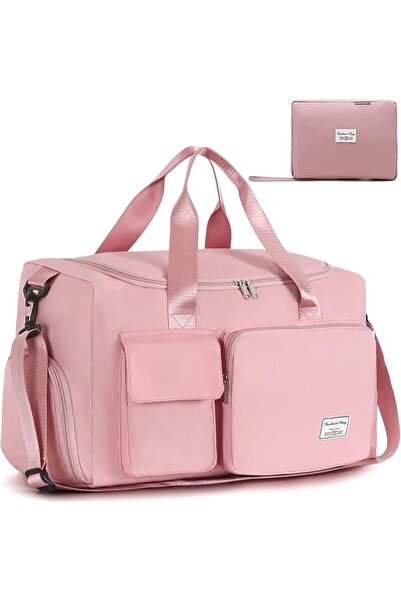 Generic Foldable Gym Travel Duffel Bag, Dry Wet Separated Sport Duffle Bags Yoga Bag, Carry On Bag with Shoe