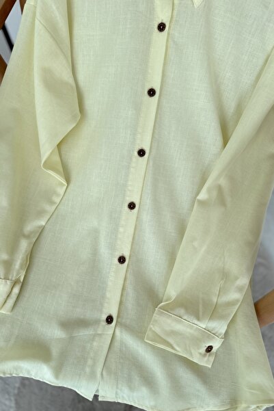 Kombinazon Tia Boydan Buttoned Yellow Shirt