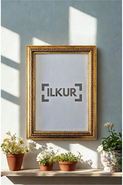 ilkur A4 Size (21X30) cm Classic Cut Classic Motif Flat Glass Frame