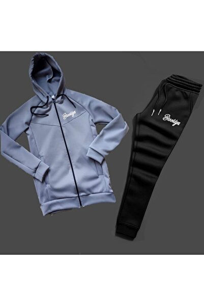 NOFLEN Рукописний Бруклін Принтований Скуба Верхній та Нижній Комплект Спортивного Костюма