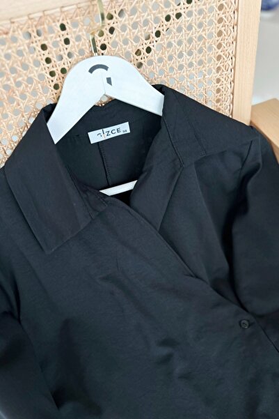 Kombinazon Loram Side Tie Black Blouse