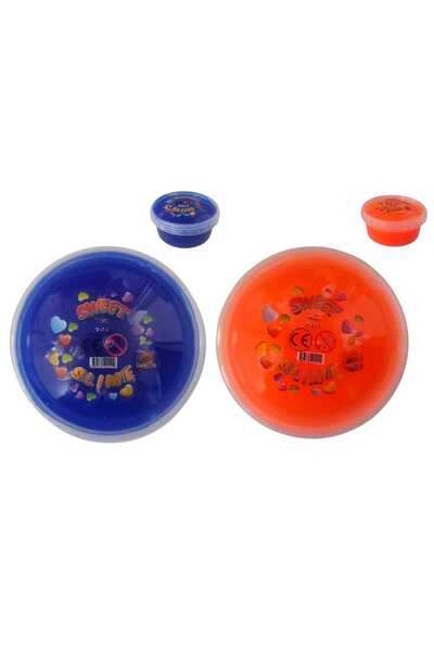 Oyunsal Slime Blue - Orange Sweet Slime - 2 Pieces Fluffy Slime Neon Colored 120 Gr Slaym