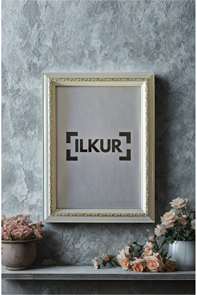 ilkur A4 Size (21X30) cm Classic Cut Classic Motif Flat Glass Frame