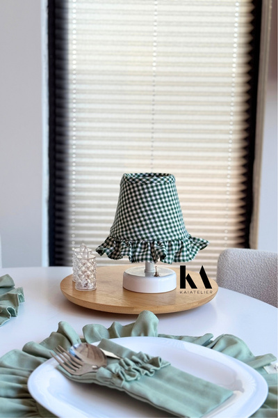 KaiAtelier Mossy Keten Fırfırlı Masa Lambası