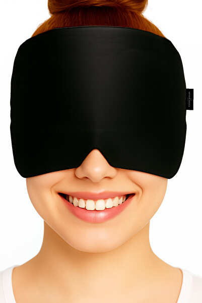 SEVENHİLLS Jel Dolgulu Mıgren ve Baş Ağrısı Hafifletici Başlık Göz Maskesi,Soğuk Kompres Baş ağrı Bandajı SİYAH