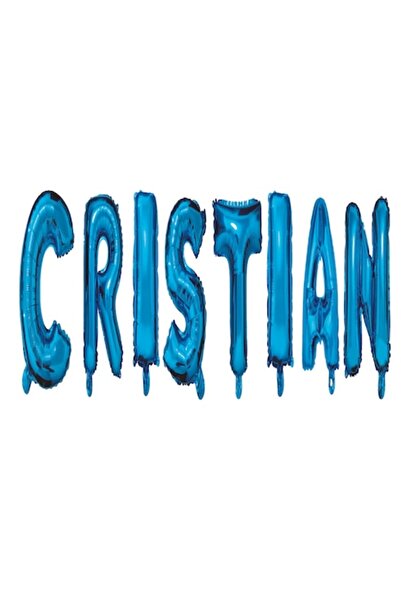 OEM Σετ μπαλονιών με γράμματα «Cristian» - Μπλε, 40 cm
