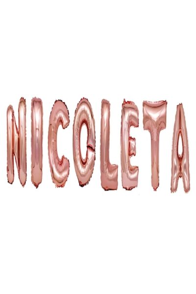 OEM Set Baloane Litere Nume Nicoleta, Roz gold, 40Cm