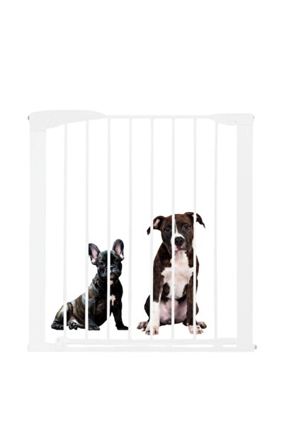 FONIX Poartă de siguranță pentru animale de companie PetNest, închidere automată, cadru metalic, alb, 76x75–82 cm