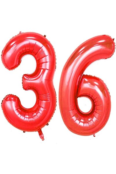 OEM Σετ 2 μπαλόνια αλουμινίου, ESB, Κόκκινο, 36α γενέθλια, 100 cm