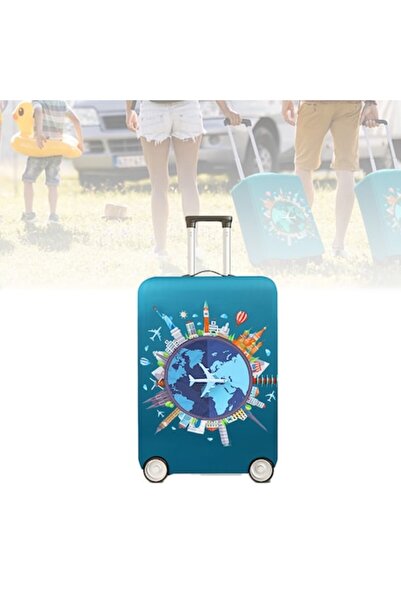 Dgenity Luggage Protective Cover, Size M, Airplane Design, Elastic, Velcro Cl...