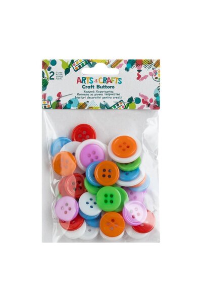 OEM Set Decorative Buttons, Multicolored, Various Sizes, 41 Pieces, Plastic