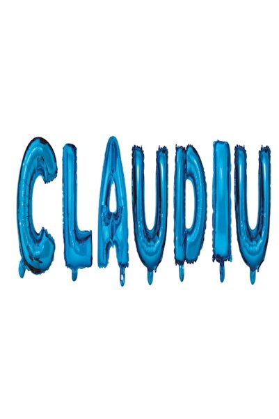 OEM Σετ μπαλονιών με γράμματα Όνομα Claudiu, Μπλε, 40 cm