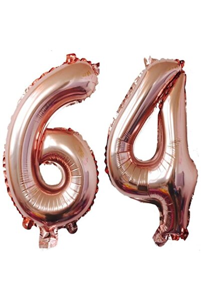 OEM Set 2 baloane folie, ESB, Roz Gold, aniversare 64 ani, 105 cm