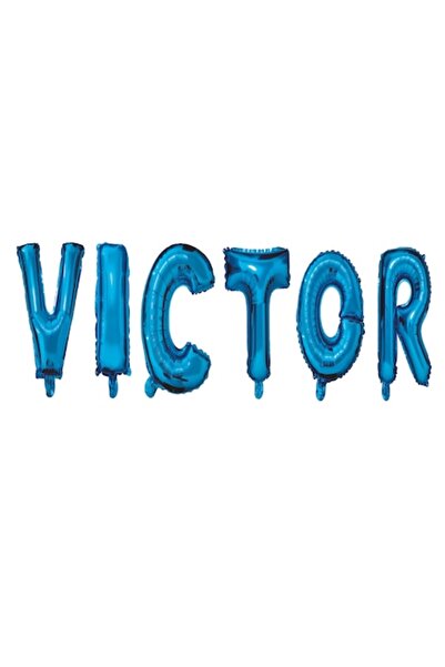 OEM Set baloane litere nume Victor, albastre, Wili Topper Rom, 40cm