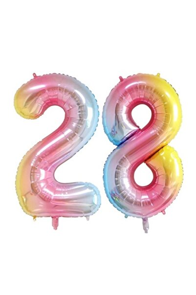 Domi Party & Gifts Set 2 baloane folie cifra , Curcubeu, aniversare 28 ani, 1...