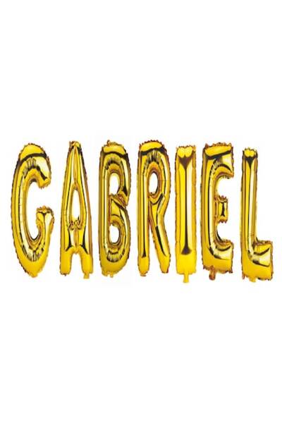 OEM Комплект балони с букви и име Габриел, златни, топчета за топчета Ром, 40 см