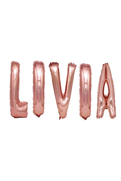 OEM Set Balloons Letters Name Livia, Rose Gold, 40Cm