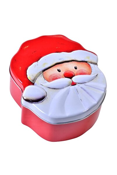 SHOPIENS Christmas Metal Tin Box - Santa Claus, White-Red, 14.7x17.7x6.5 cm