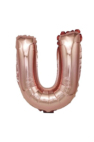 OEM Balon folie auriu roz Mirific Party Litera U 40 cm Roz Coral