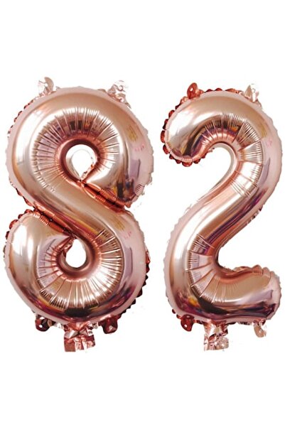 OEM Set 2 baloane folie, ESB, Auriu roz, aniversare 82, 100 cm