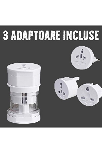 FONIX Set 3 adaptoare pentru priză, compatibile cu prizele din SUA, Australia, Marea Britanie și UE, portabile, alb