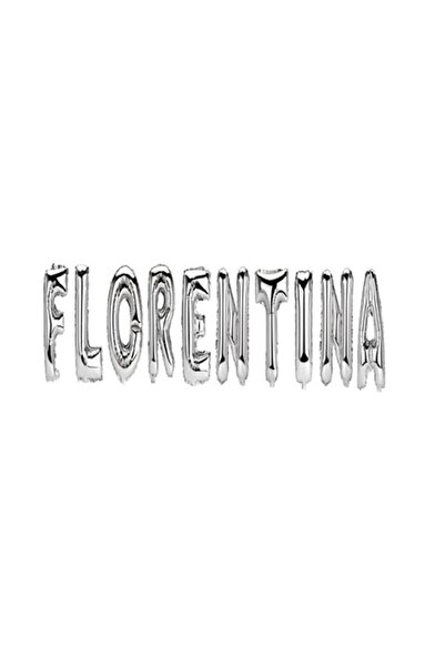 OEM Set baloane cu litere Nume „Florentina”, argintii, 40 cm