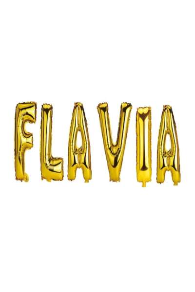 OEM Set baloane cu litere - Nume „Flavia”, aurii, 40 cm
