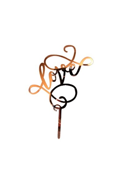 OEM Κοσμητικό για τούρτα Love, απλοποιημένο μοντέλο, ροζ χρυσό, m1, 13cm