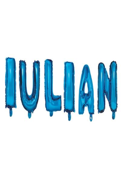 OEM Σετ μπαλονιών με γράμματα «Iulian», μπλε, 40 cm