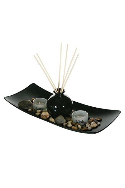 OEM Ξύλινο σετ κηροπήγιο με δοχείο αρωματικού ελαίου