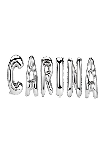 OEM Set Baloane Litere Nume Carina, Argintiu, 40Cm