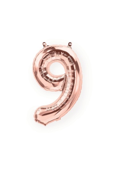 Baloane Sofia Balon folie numărul 9, auriu roz, înălțime 101 cm