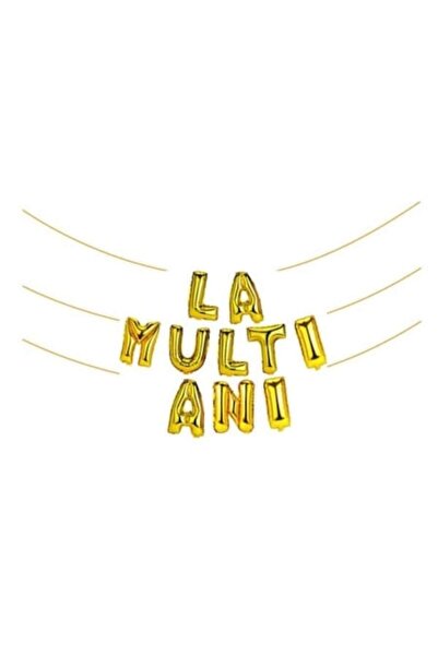 OEM Set baloane aurii „La mulți ani” 45 cm, 6 m